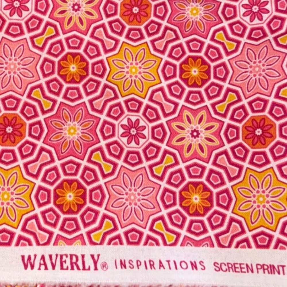 Waverly Inspirations Cotton Fabric Multi Tile Fabric 42x32" Sewing Crafts Rasp